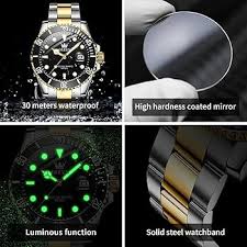 OLEVS Men's Watches Classic Luxury Fine Steel Strap Big Date Original Quartz Wristwatch for Man Waterproof Luminous Trend Dress